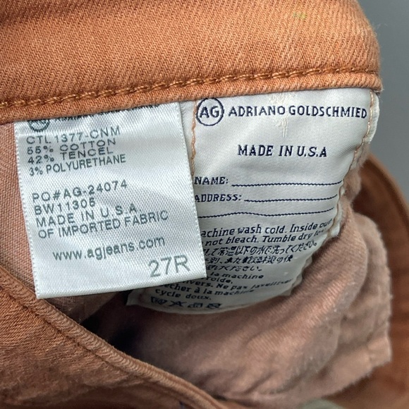AG Adriano Goldschmied Stevie Ankle Jeans Burnt Orange Size 27 Slim Fit - Picture 13 of 14
